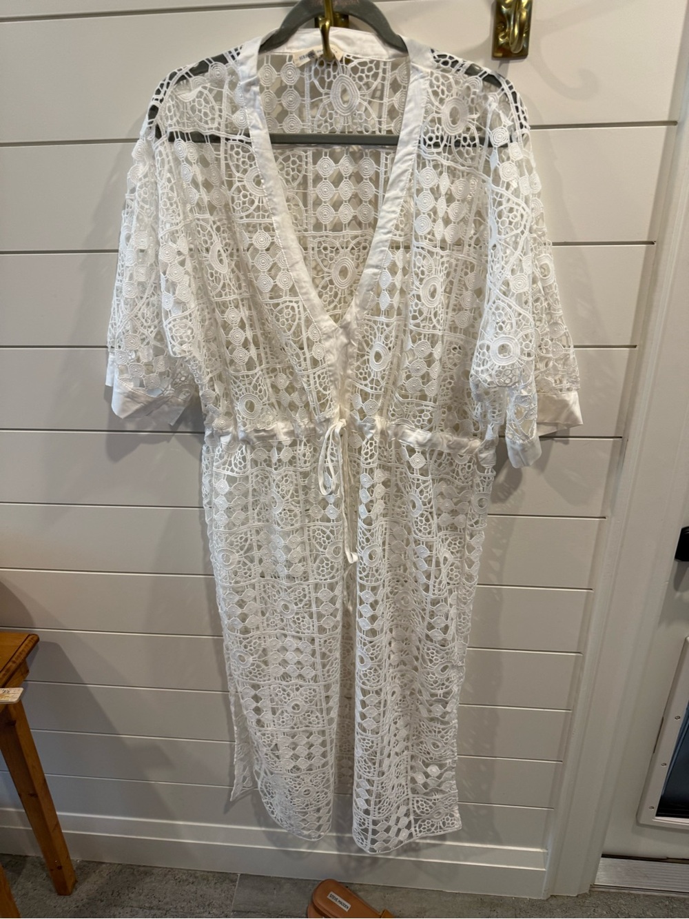 India Boutique White Crochet Lace Swim Coverup